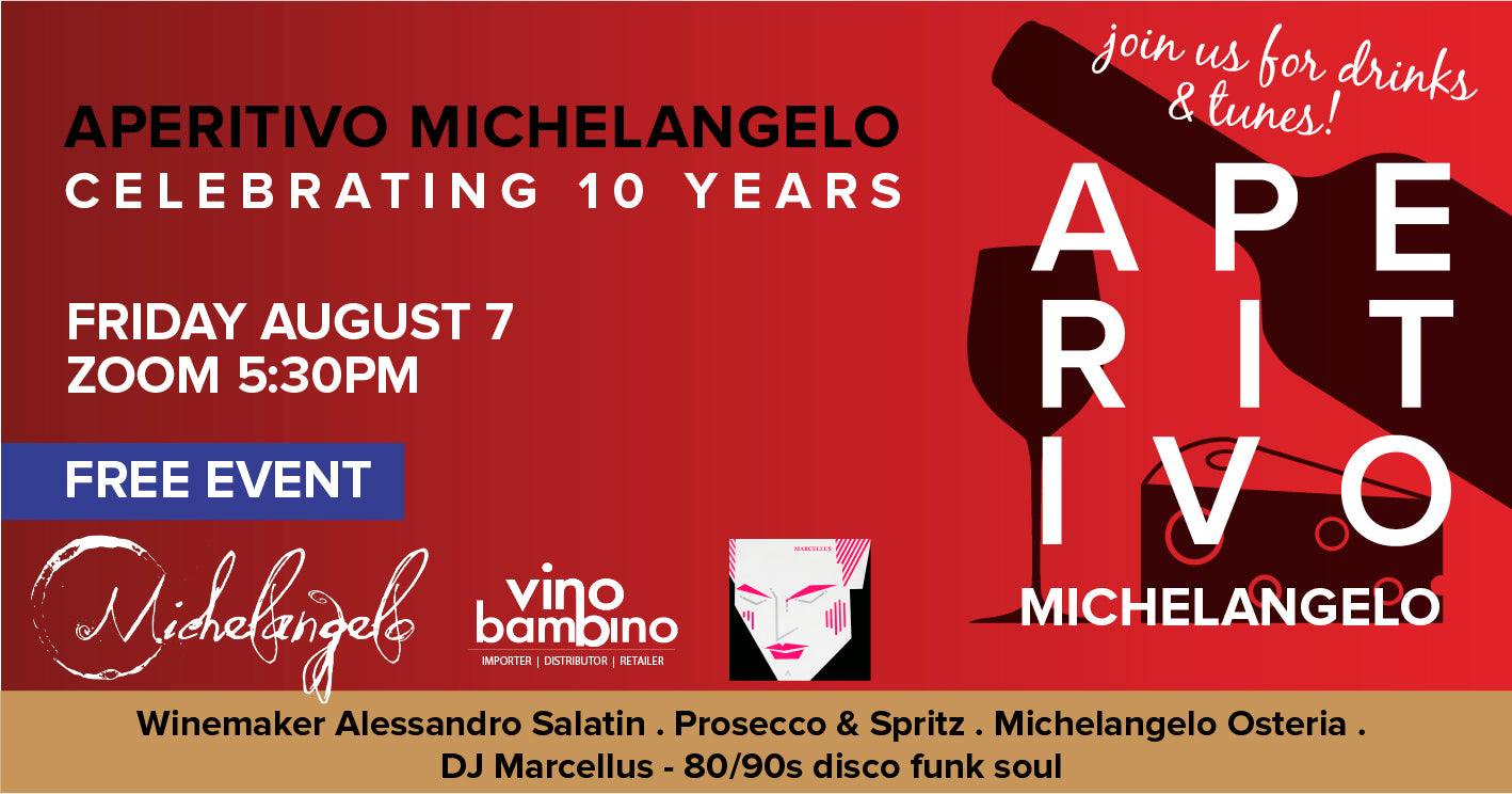 APERITIVO MICHELANGELO Celebrating 10 years - 7 August, Friday 5:30pm