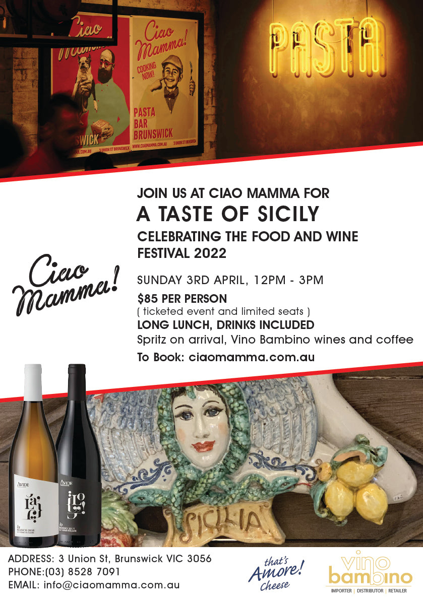 A Taste of Sicily Long Lunch at Ciao Mamma - Sunday, 3rd April, 12pm