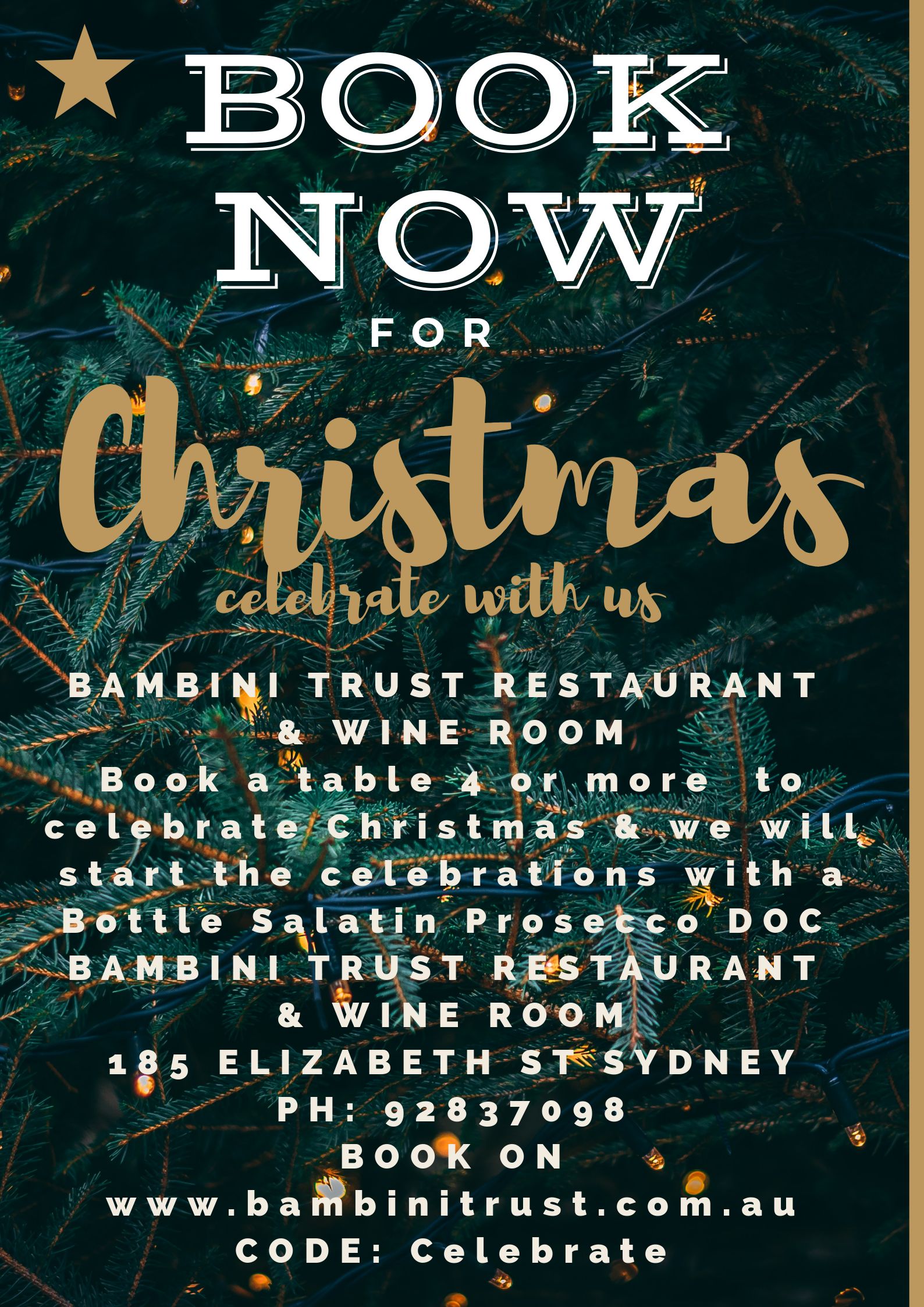 Restaurant Offer @ Bambini Trust Restaurant & Wine Room